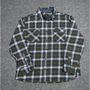 Jach's MFG. Flannel Mens XL Green & Black Plaid Button Down